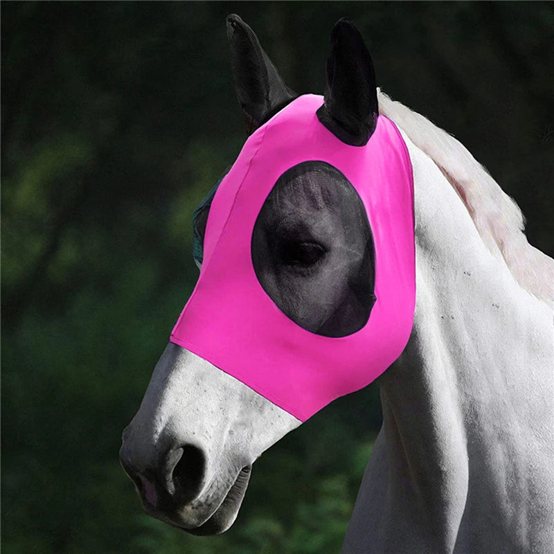1Pc Anti-Fly Mesh Equine Mask Horse Mask Stretch Bug Eye Horse Fly Mask with Covered Ears Horse Fly Mask Long Nose with Ears