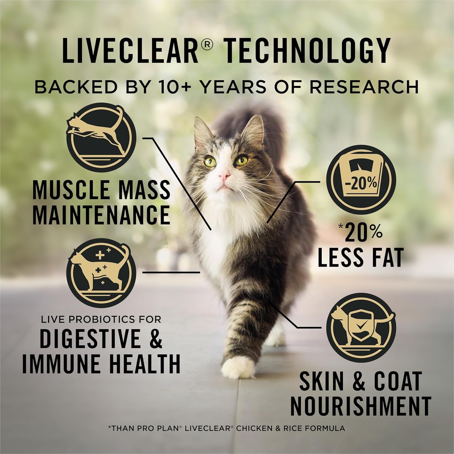 Liveclear Cat Food Weight Management and Cat Allergen Reducer Chicken and Rice Formula - 3.2 Lb. Bag