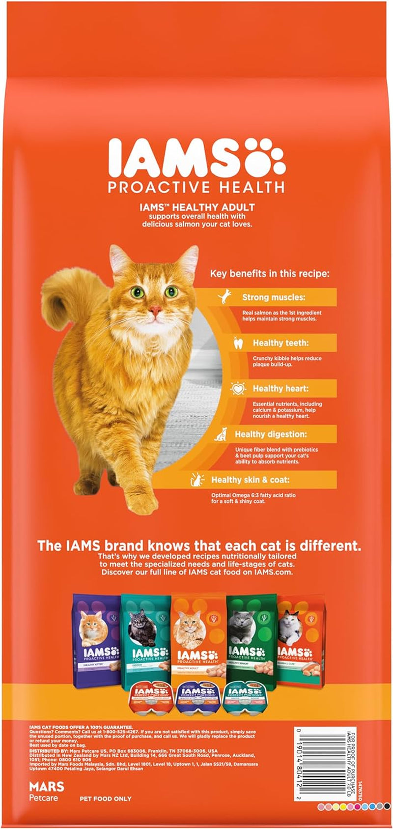 Proactive Health Adult Healthy Dry Cat Food with Real Salmon, 7 Lb. Bag