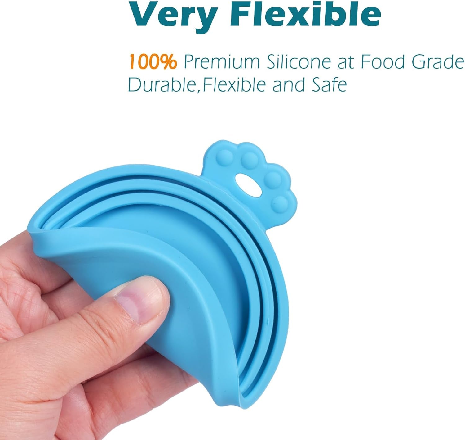 2 Pack Silicone Pet Can Cover Lids, Universal Size for Dog Cat Food, 1 Fit 3 Standard Size Can Tops, BPA Free Dishwasher Safe (Blue, Blue)