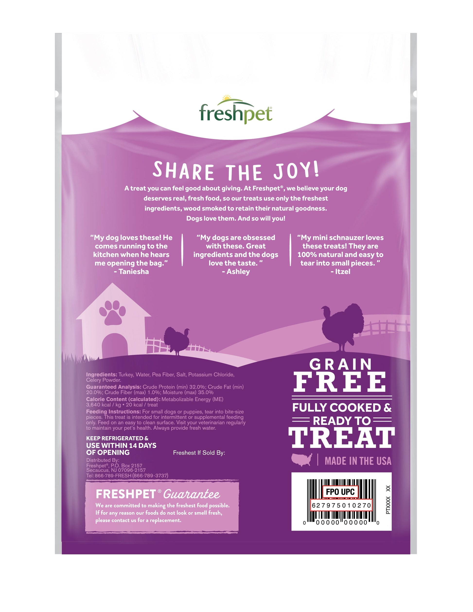 Dog Treat, Dog Joy Wood-Smoked Turkey Bacon Treat, 3 Oz Bag