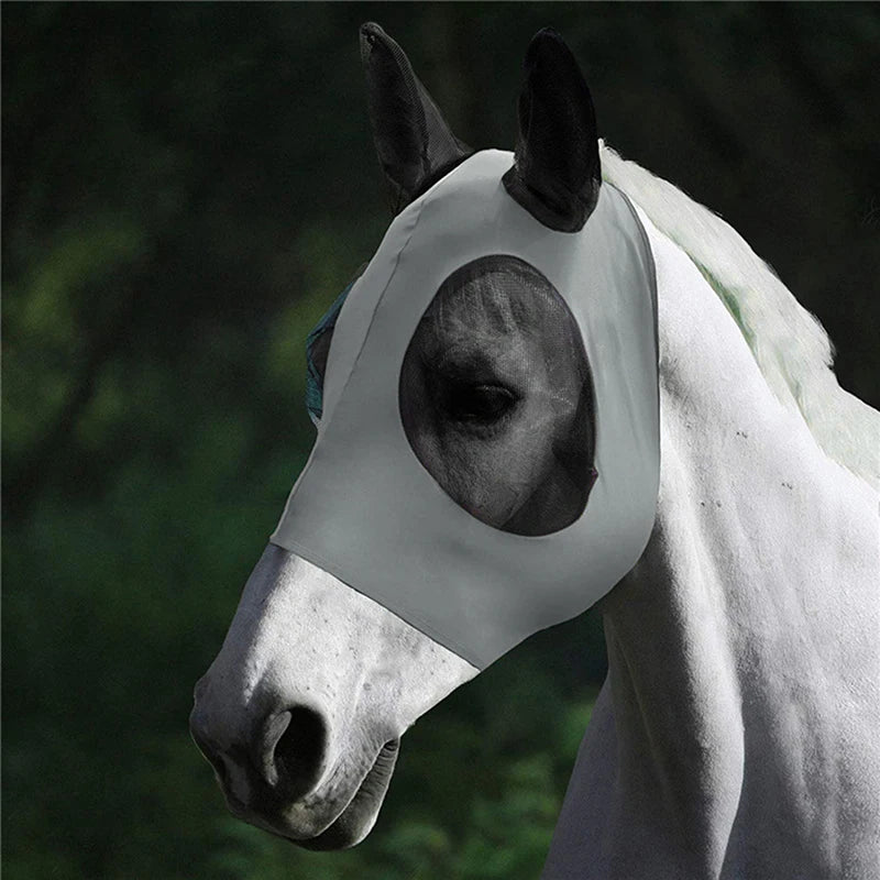 1Pc Anti-Fly Mesh Equine Mask Horse Mask Stretch Bug Eye Horse Fly Mask with Covered Ears Horse Fly Mask Long Nose with Ears