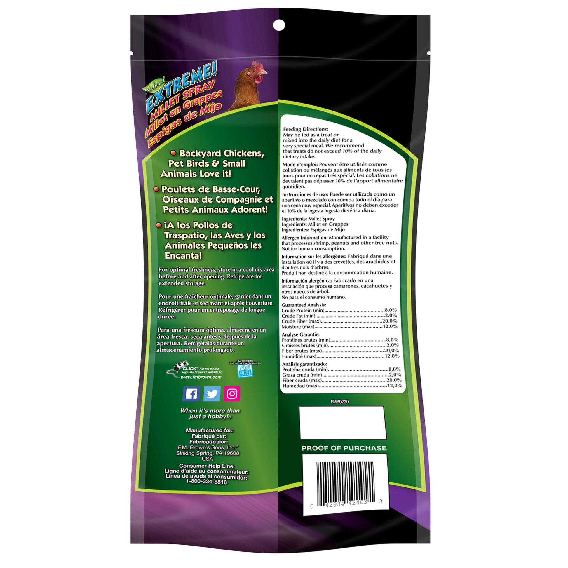 Extreme Natural Millet Spray Bird Treats, 7 Count