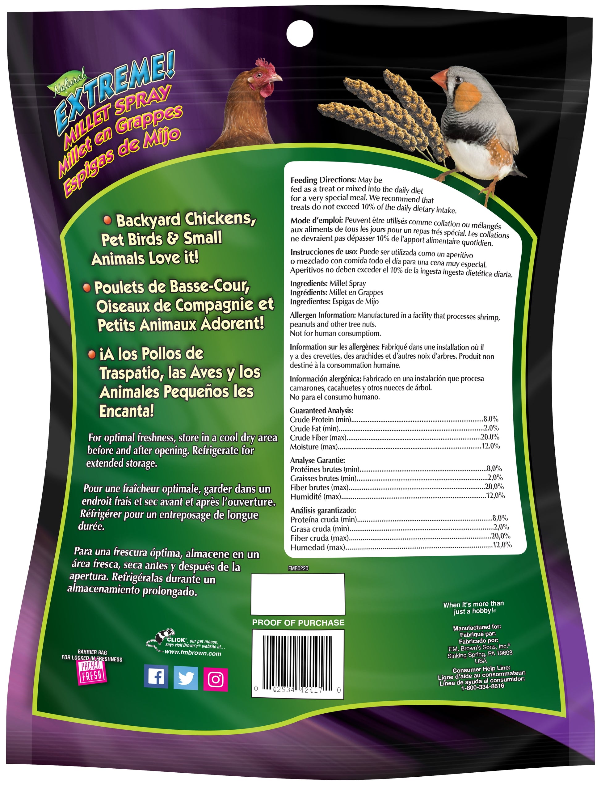 FM Brown Extreme Spray Millet Treat 16 Oz.