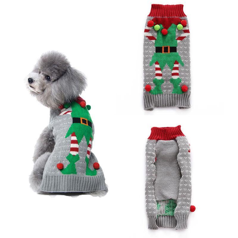 Christmas Pompom Festive Dog Sweater-5