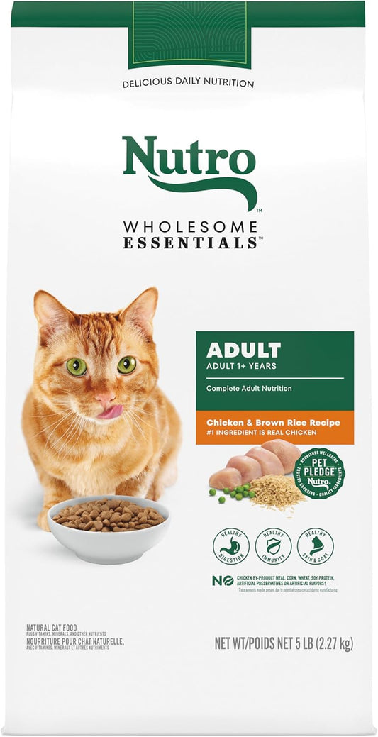 Wholesome Essentials Adult Dry Cat Food, Chicken & Brown Rice Recipe, 5 Lb. Bag