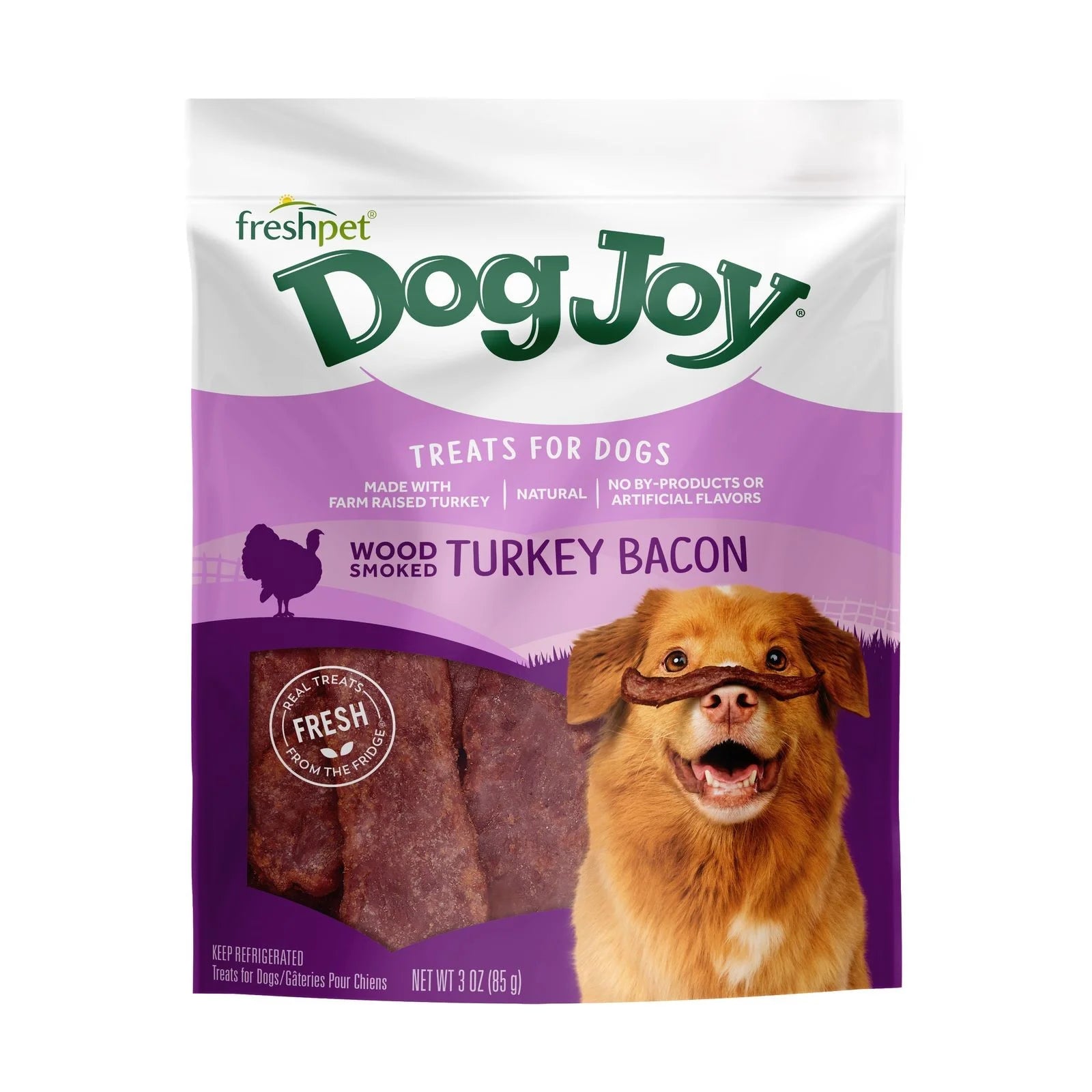 Dog Treat, Dog Joy Wood-Smoked Turkey Bacon Treat, 3 Oz Bag