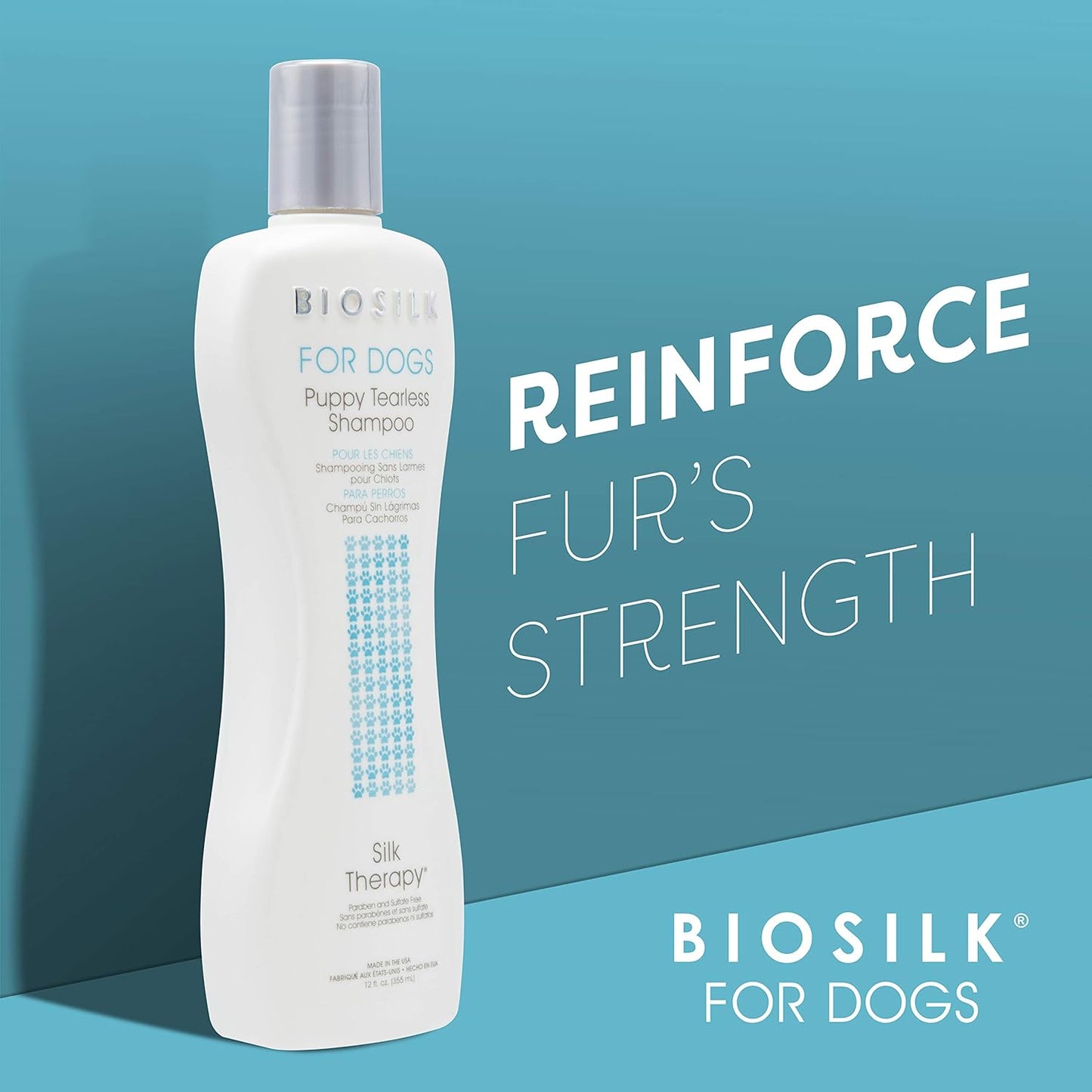for Dogs Silk Therapy Puppy Tearless Shampoo for Dogs | Best Shampoo for Puppies and Great for All Dogs and Breeds| 12 Ounce Bottle of Dog Shampoo