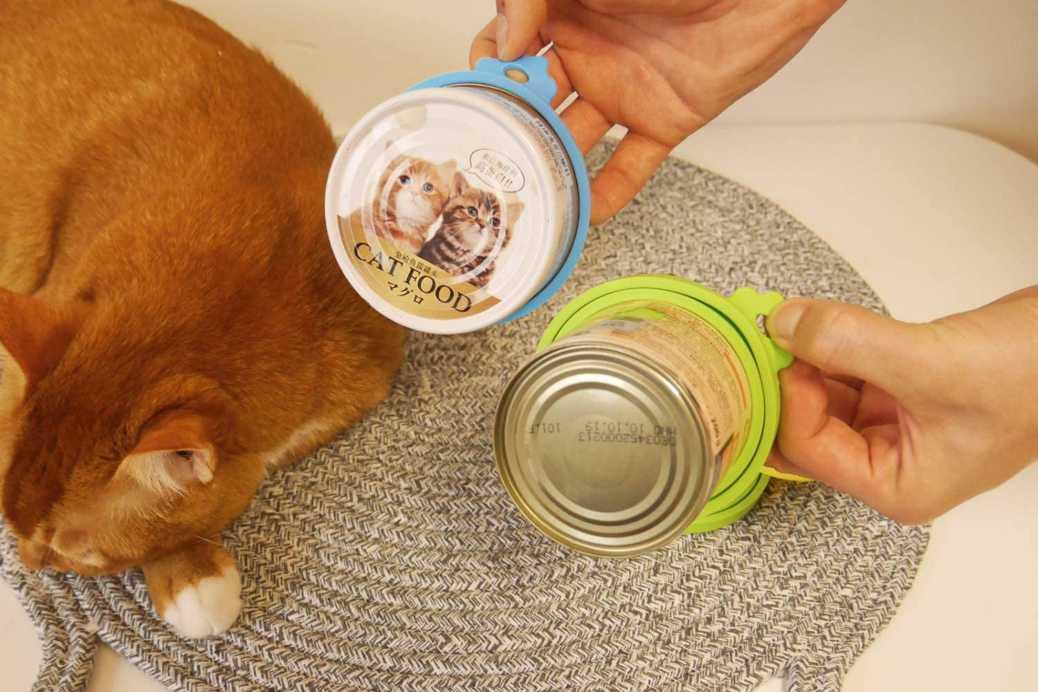 Pet Food Can Lids, Silicone Can Lids Covers for Dog and Cat Food, Universal Size Fits All Standard Size Dog and Cat Can Tops (3 Pack & Spoon, Multi-Colored)